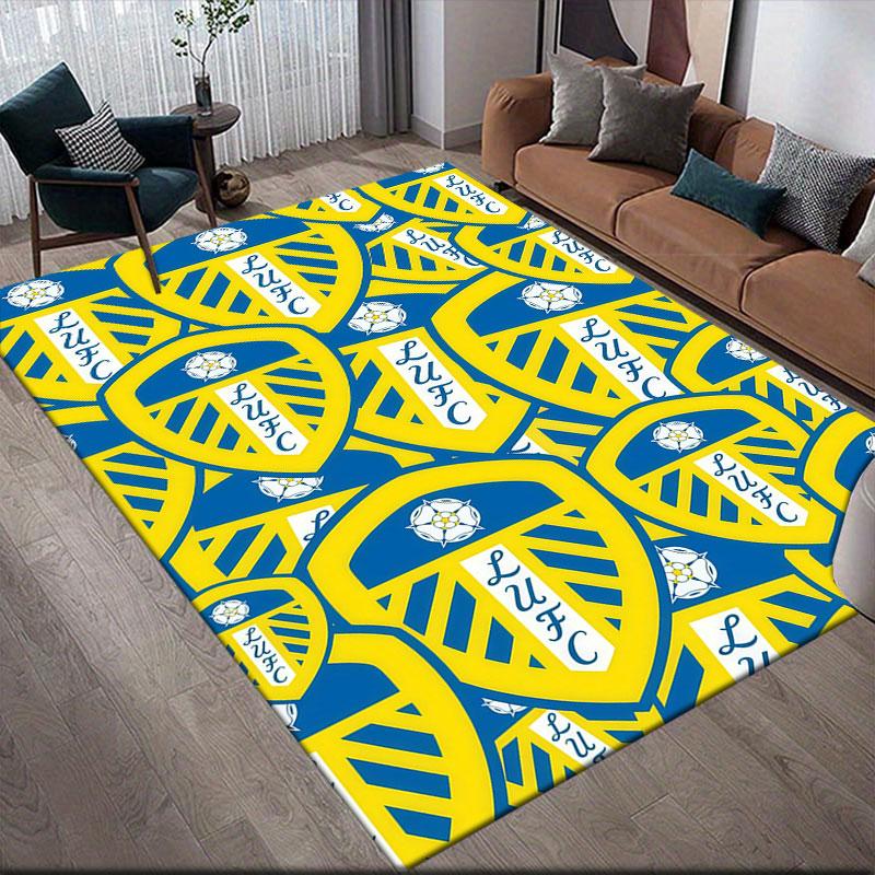 LUFC Flannel Printed Carpet, Home Sofa Decoration for Living Room & Bedroom, Non‑Slip Play Flannel Floor Mat for Game Room