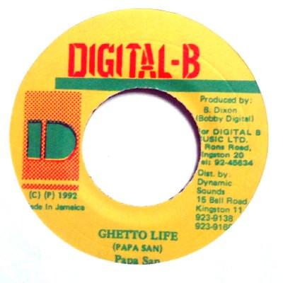 

7inch Record PAPA SAN Ghetto Life NONE DIGITALB 1992 Jamaica Reggae Ska Dub Used