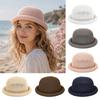 Round Top Roll Brim Hat Raffia Weave Straw Hat Elegant Sun Visor Hat  For Women