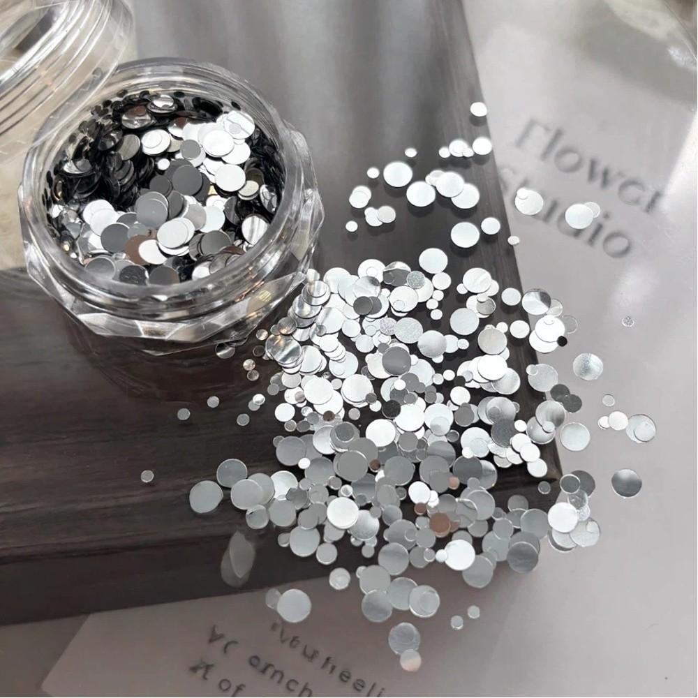 Decorazioni Mini Rotonde a Pois Glitterate per Unghie Fai da Te Patchwork Rotondo con Paillettes Decorazioni per Unghie Uso Professionale