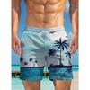 Men's Ocean Coconut Tree Print Beach Shorts Summer Vacation Surfboard Shorts Casual Classic Quick Dry Shorts