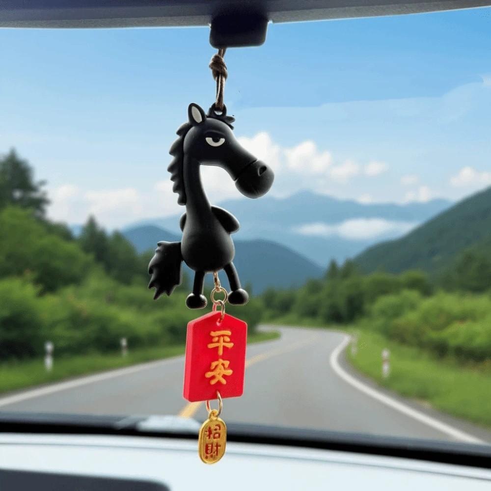 with Tassel Spring Festival Car Hanging Pendant Tang Horse Rearview Mirror Decor  Birthday Gift
