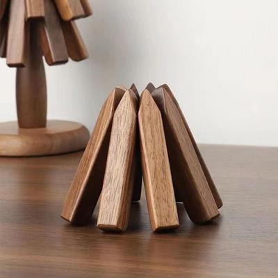 Heat Protection Mat Wooden Kitchen Accessories Heat Resistant Tree-shaped Insulation Mat Protect Table from Hot Dishes for Pots