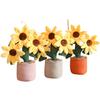 32cm Sunflower Potted Plant Bouquet Doll Simulation Flower Bouquet Flower Sunflower Bookshelf Sofa Car Ornament