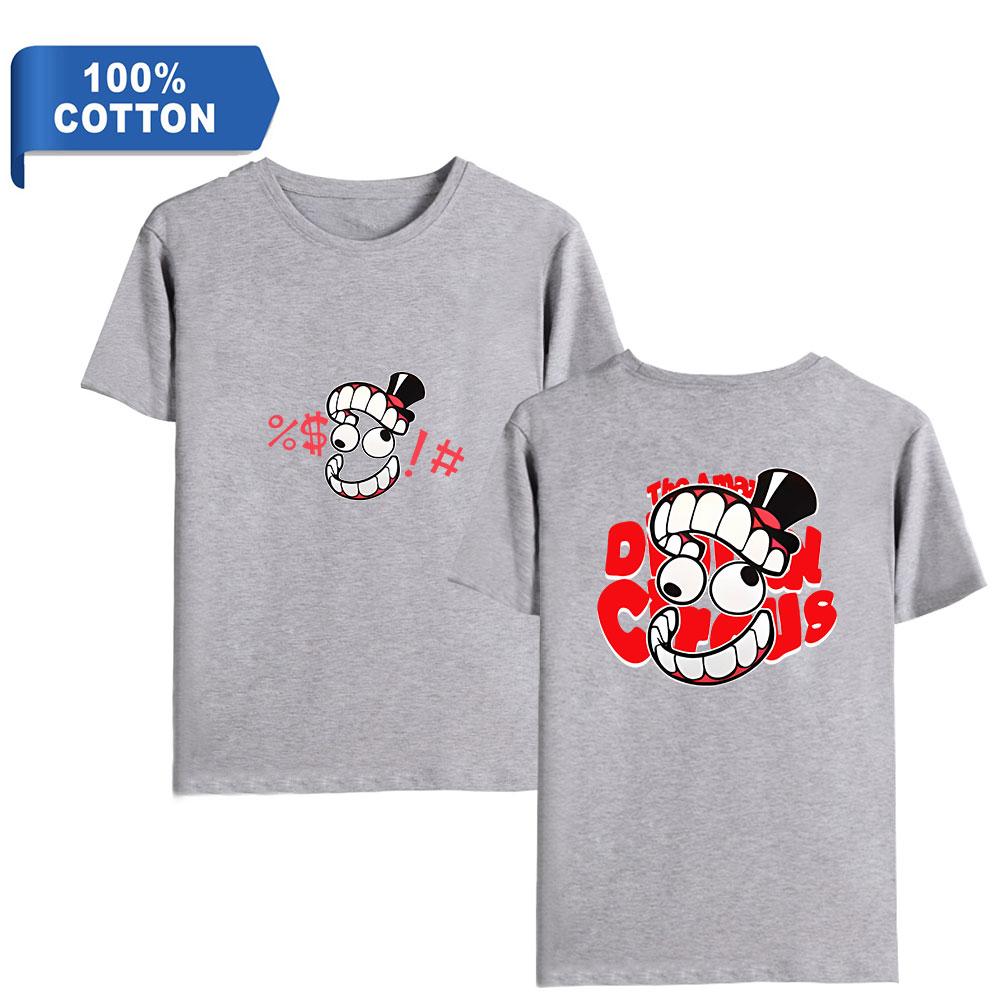 The Amazing Digital Circus Women Men's Cotton T-shirts Graphic Shirt Anime Printed O-Neck Oversized Short Sleeves Fashion Mens Clothing Streetwear