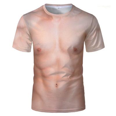 Muscle Body 3D Print T-Shirt Men Summer Tshirts Clothing Fashion Street Tees Flesh Pattern Oversized Male Short Sleeve Trendy