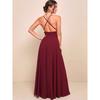 Foreign Trade Order Lu's Sexy Bib Type Sling Backless Elegant Split Chiffon Vacation Dress Long dress Formal Dress
