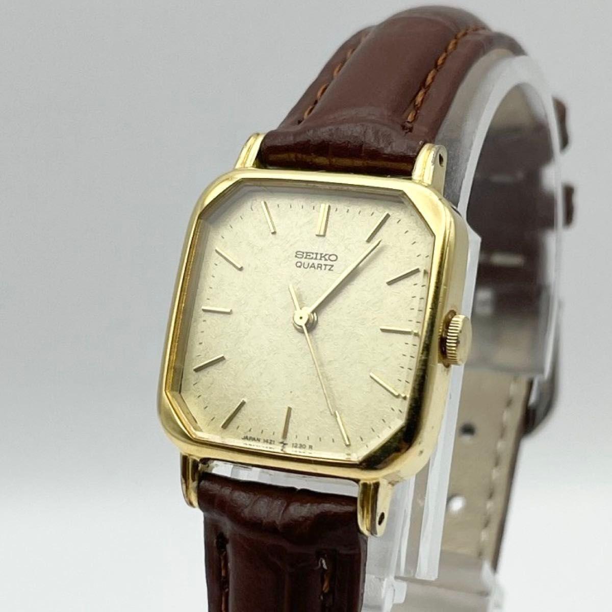 SEIKO Винтажные Женские Часы Тонкие Золотые Квадратные Рабочие