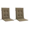VidaXL Set of 2 Low Back Chair Cushions, Balcony Pillows, Seat Cushions Patio Garden Terrace Outdoor, 4002469
