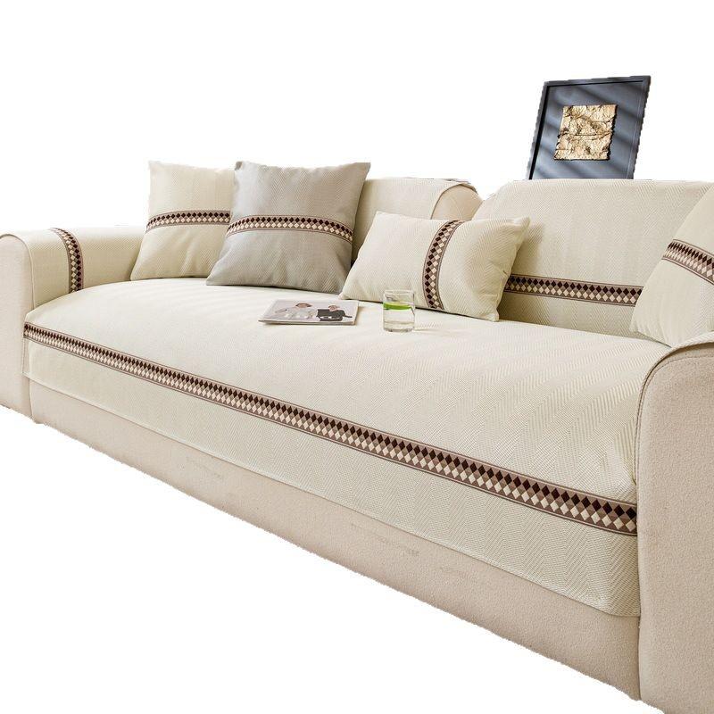 Ice Silk Sofa Cushion, Summer Sofa Mat, Non-Slip Seat Cushion  New Light Luxury High-End Cover Cloth