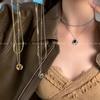 All-Season Double-Layered Abstract Necklace - Popular Lightweight Luxury Clavicle Chain for Women