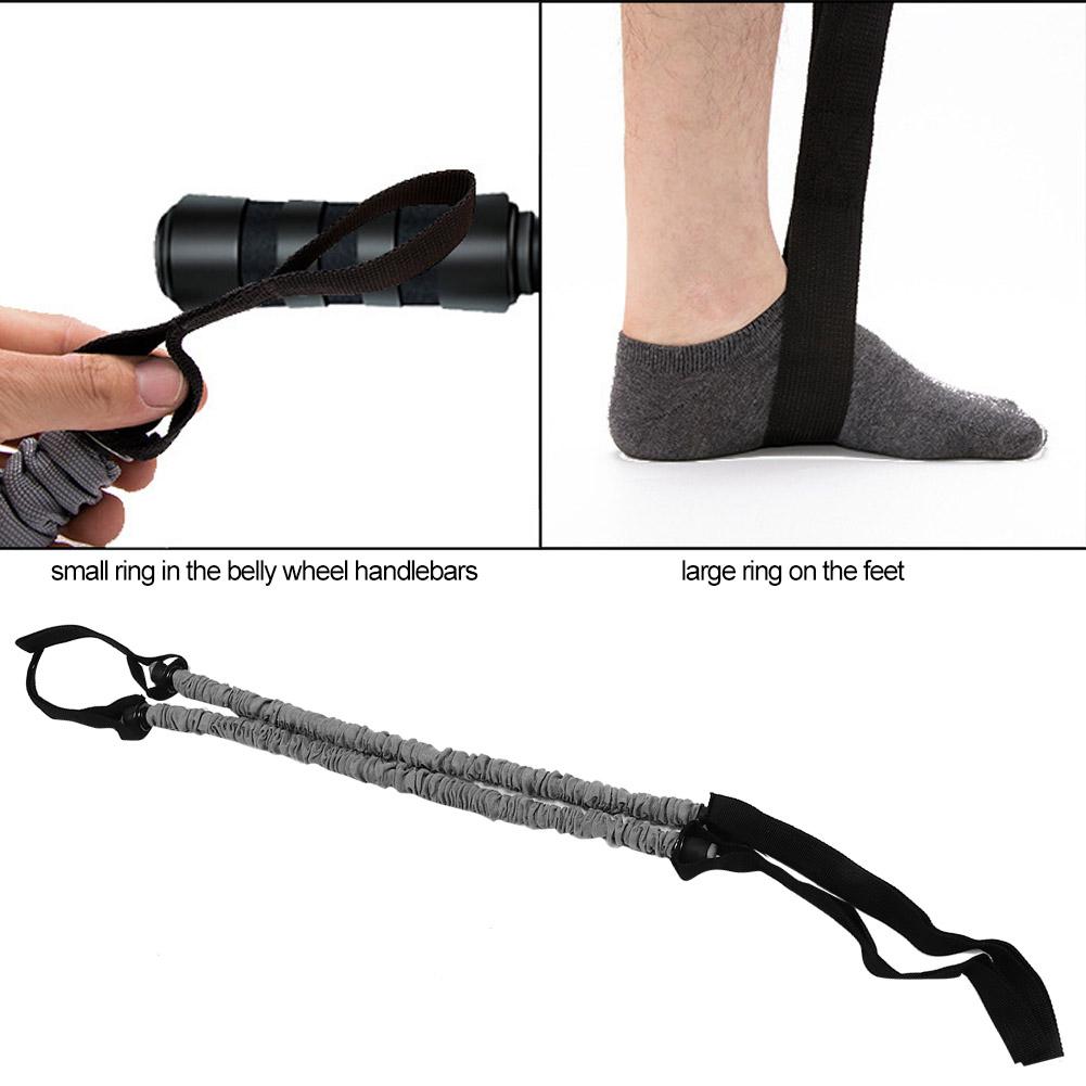 2pcs Abdominal Wheel Auxiliary Pull Rope Belly Exercise Trainer Roller Wheel Resistance Rope