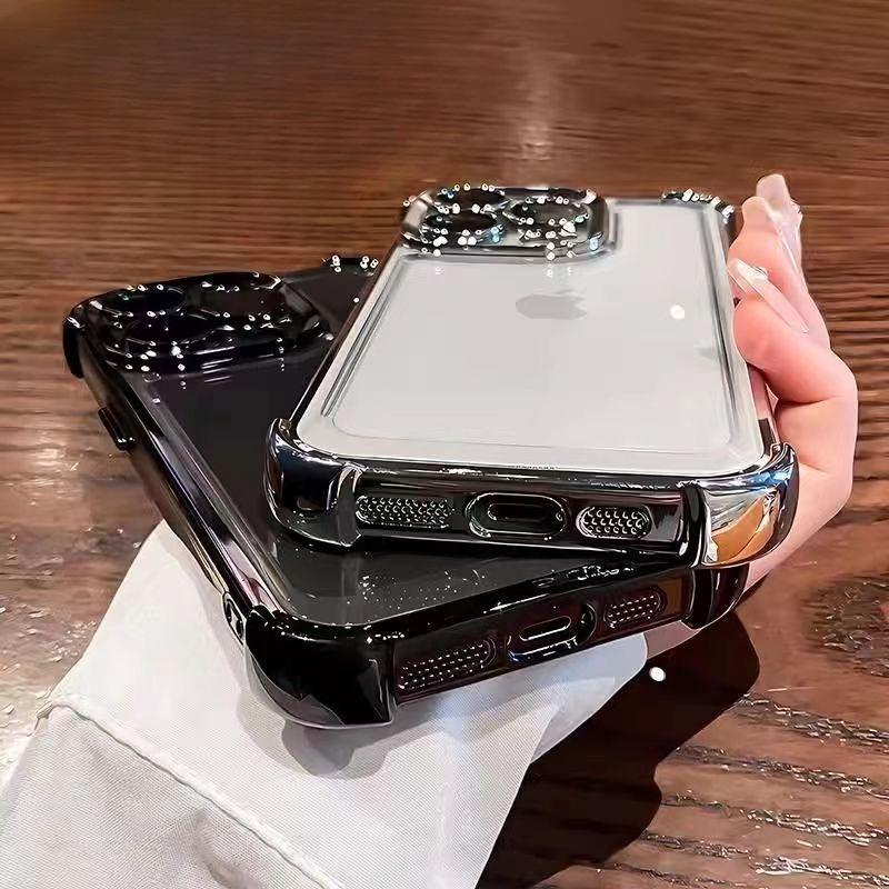 Applicable To IPhone16promax Mobile Phone Case Apple Four Corner Airbag Anti Fall 15 Transparent Lens Film 14 Protection Case