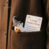 Healing Emotional Gift Little Pocket Ghost, Halloween Handmade Wool Felted Ghost with Pumpkin, Mini Soft Felt Pet Plush Doll Inspirational Card,