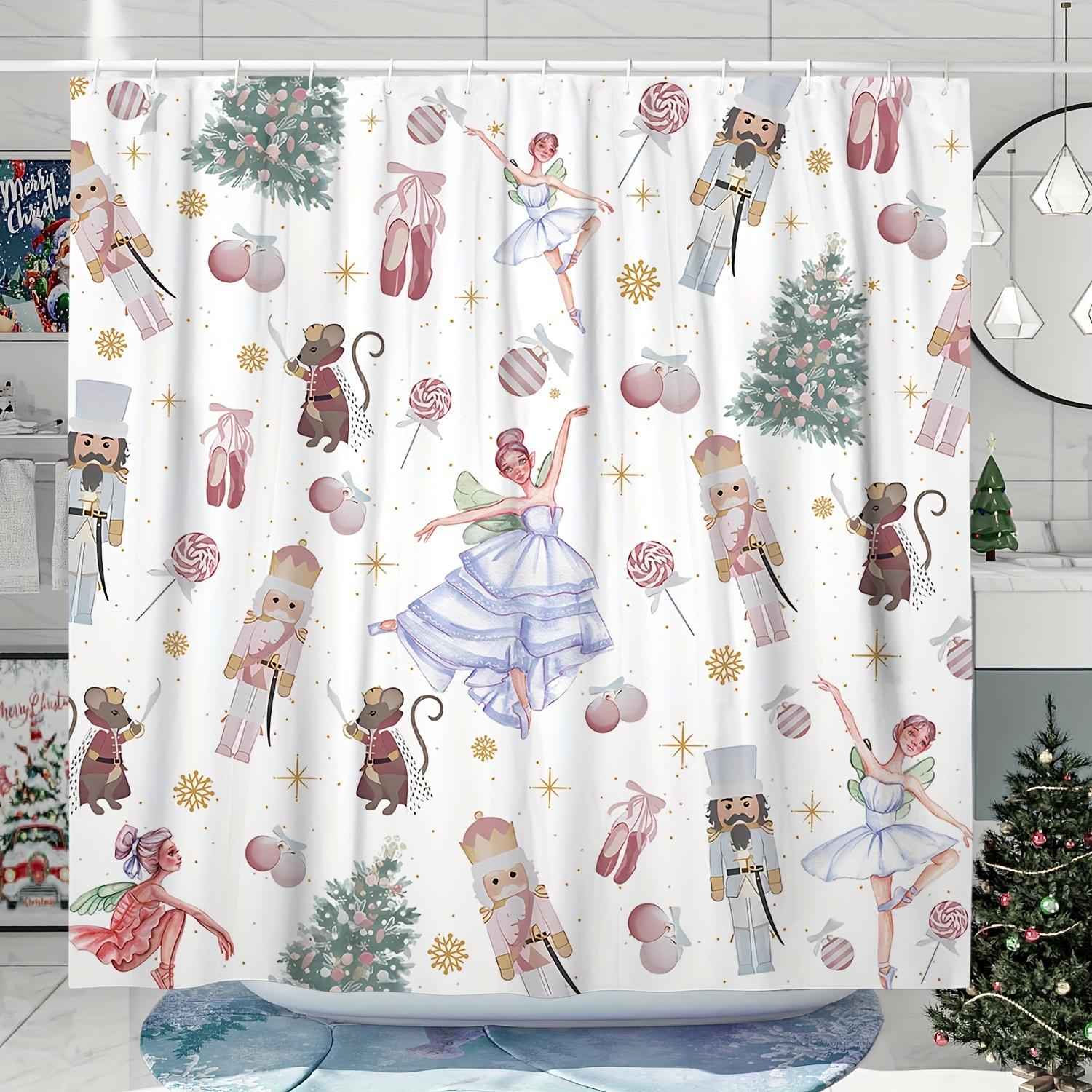 

Elegant Winter Wonderland with Snowmen and Stars Waterproof Shower Curtain – Perfect for Adding a Festive Touch to W90XH180cm