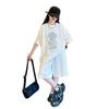 Summer Girls Suit Child Set Cloth Letters Short-Sleeved Loose T-shirt + Short Pants Teenager Tracksuits Kids 4-12 Year