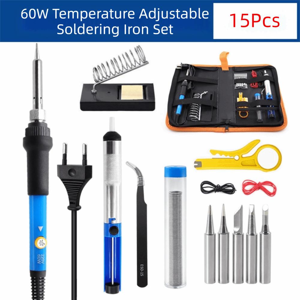 8/10/15Pcs Adjustable Temperature Soldering Iron Kit Anti-slip Soldering Iron Pen  DIY