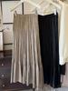 Women's Retro High-Waisted Pleated Satin Midi Skirt - 2026 Spring Collection