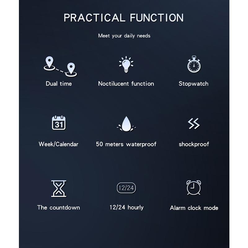 SANDA Nuevos Relojes para Hombres Moda Tendencia Reloj electrónico Juvenil Reloj de Anillo de Acero Multifuncional