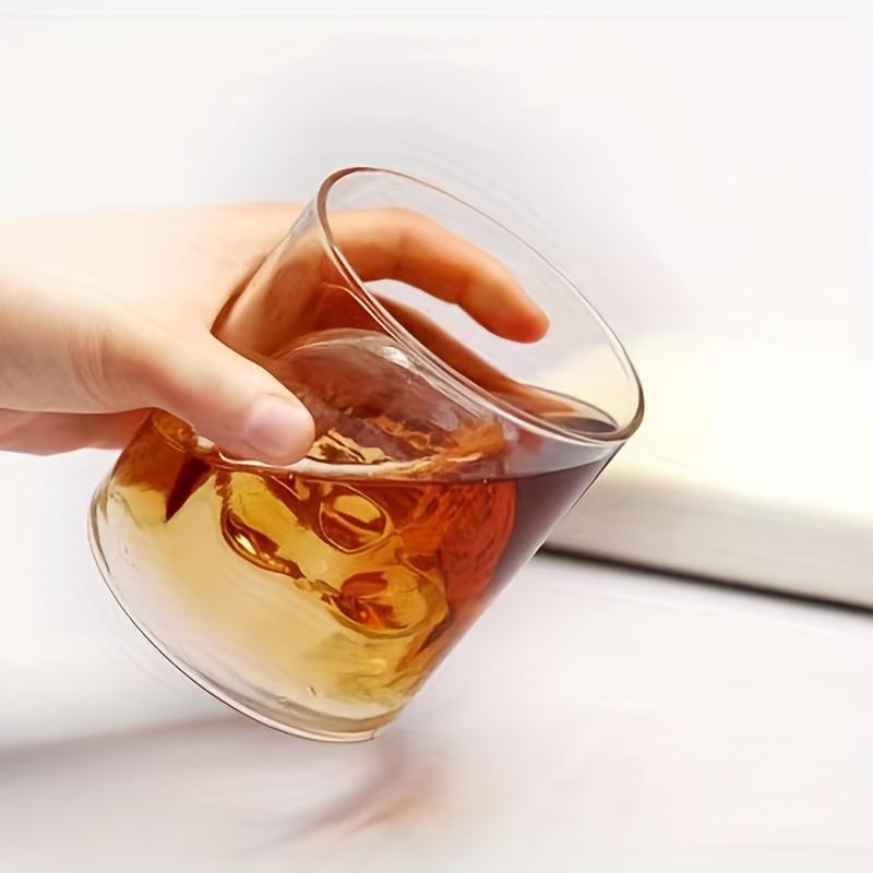 1 pz, Bicchiere da whisky con teschio horror, Bicchieri da vino a doppia parete, Bicchieri da bar senza stelo da 75 ml/2,5 once, Vetreria elegante, Per Scotch Bourbon, Whisky, Cocktail