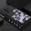 Luxury Purple Flower Case For Xiaomi 13T 11T Pro Poco F6 X6 Pro Funda Redmi Note 14 Pro 5G 13 12 11 Silicone Lanyard Cover