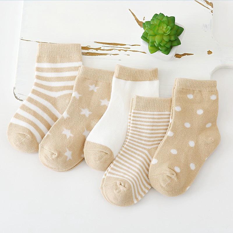 5 paia di calzini per neonati calzini per neonati 0-1-3-7Y calzini per bambini in puro cotone con disegno animale calzini morbidi per bambini senza sbiadimento