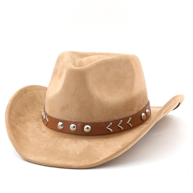 Wind Suede Denim Hat for Men and Women Couple Ethnic Style Roll Brim Top Hat Sun Hat Jazz Hat