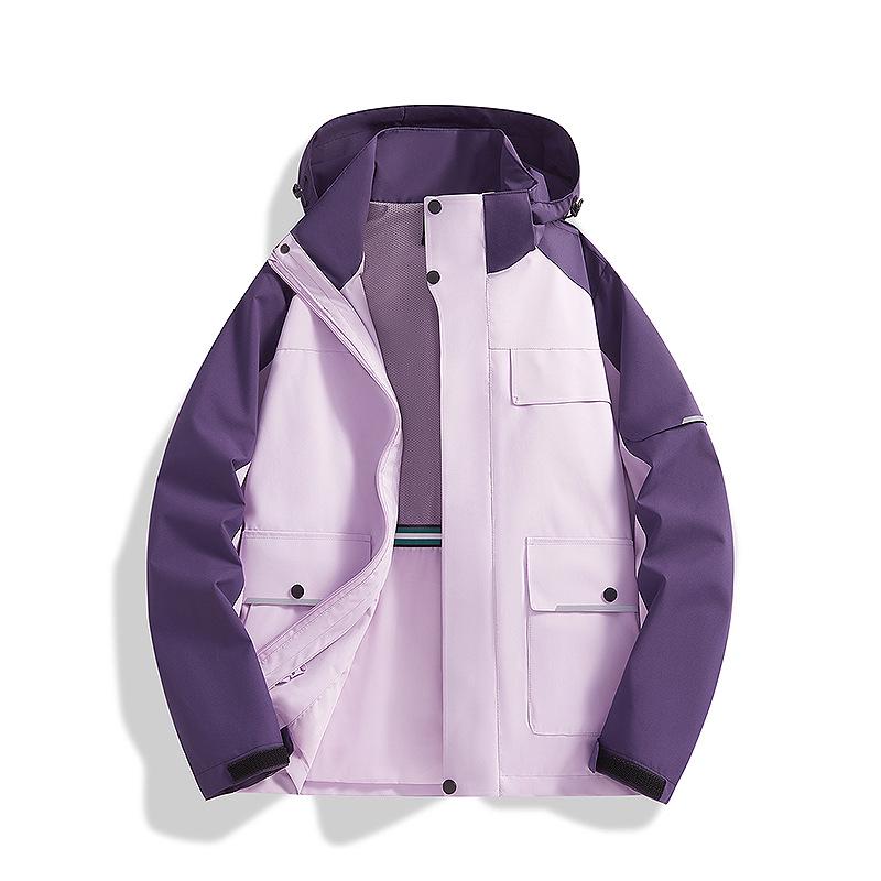 Unisex Windproof Plus-Size Jacket - Spring & Autumn Color Block Workwear for Outdoor Hiking