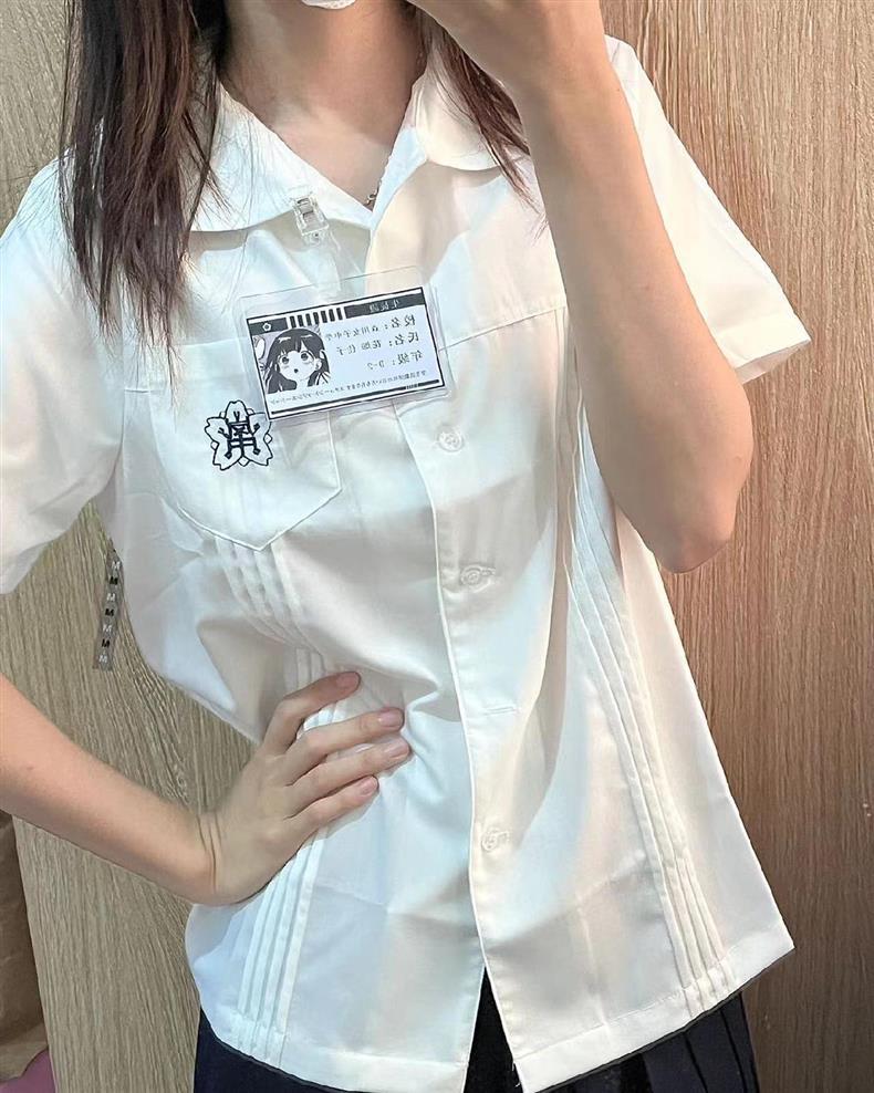 Xiao Lan Zhong JK Women's Short Sleeve Summer White Shirt: Japanese Academy Style Uniform Set