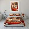 Cartoon Cat Decor Set Gift Soft Comfortable Duvet Cover Bedding Set Included 1*Duvet Cover & 2*Pillowcases, Gift