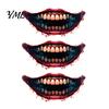 Spooky Theme Party Accessories 3Pcs Realistic Scary Mouth Tattoos for Halloween Zombie Vampire Clown Party, Waterproof Cosplay Face Decals Horror