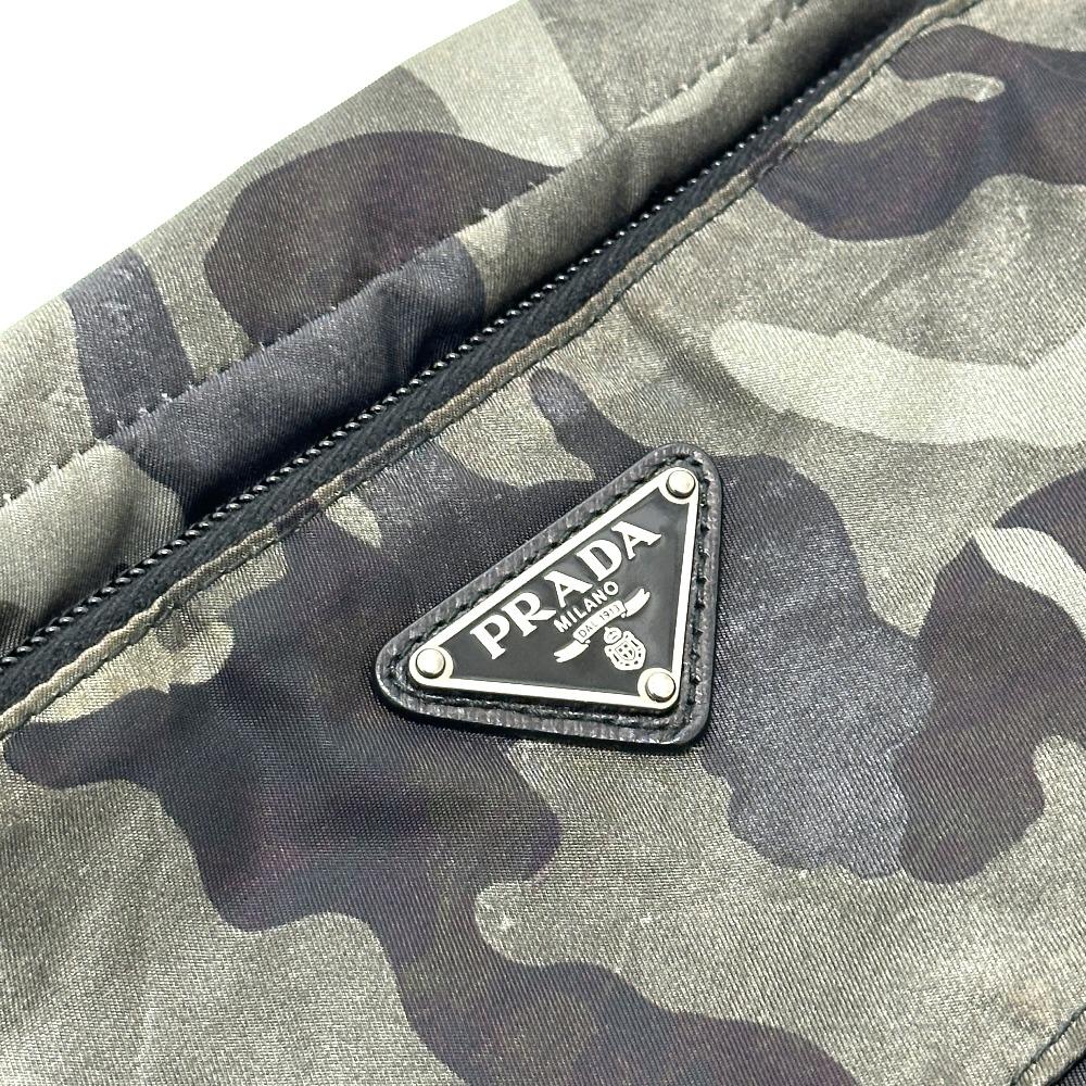 PRADA 2N0029 Triangle logo camouflage Clutch bag, handbag Nylon gray