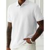 Spring Summer Mens  Jacquard Polo Shirt Short Sleeve Heavyweight Casual T-shirt Turn-down Collar Button Up