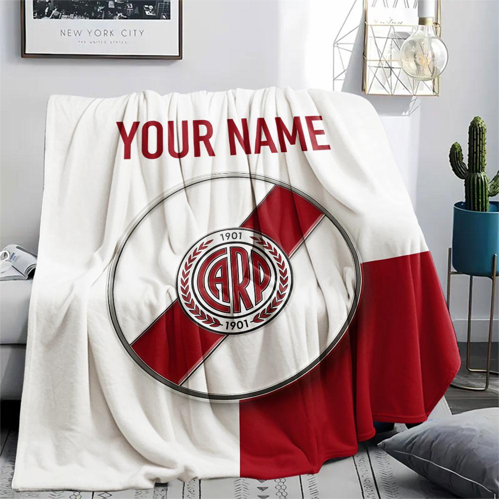 Custom Name,Club Atlético River Plate Printed Flannel Blanket, soft throw for bedroom sofa, washable, Christmas present, great gift.