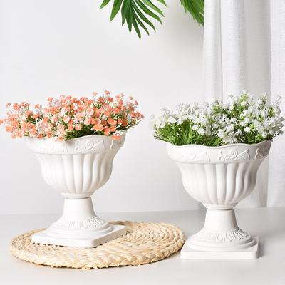 Large Outdoor Planter Roman Column Flower Pot Planting Pots Balcony Household White Plastic Porch Decor Flowerpot