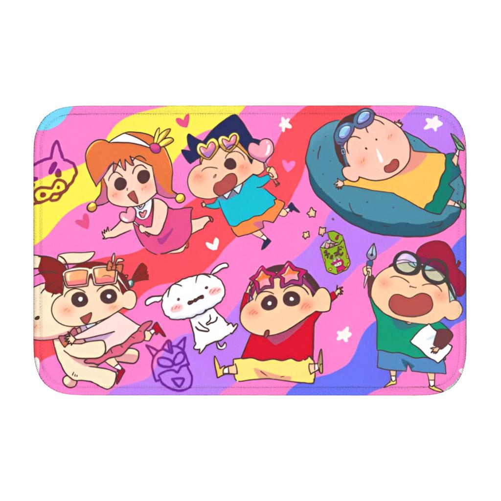 Crayons Shin-chans Cute Anime Doormat Non-Slip Bath Kitchen Welcome Mat Toilet Door Floor Entrance Carpet Rug Footpad