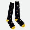 YELLOWSOCKS KNEE SOCKS BLACK FLOWER