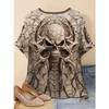 Plus Size Tees Women's Short Sleeved 3D Printed Top Holiday Animal Pattern Weekend Basic V Neck T Shirt Summer