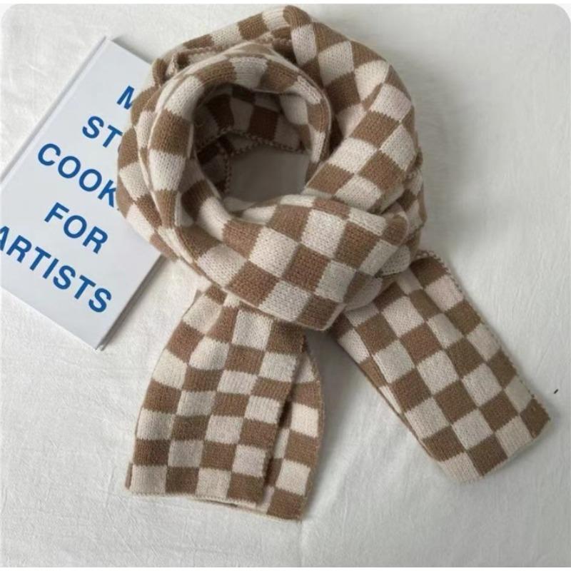 

Checkerboard Scarf Women s Autumn and Winter Black and White Plaid Korean Style Literary Versatile Student Warm Scarf Trendy 160*30cm