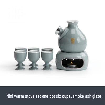 Nanshan Handmade Ceramic Ash Glaze Warm Wine Set