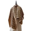 New tassel geometric maze shawl simple and versatile temperament jacquard warm scarf high-end women