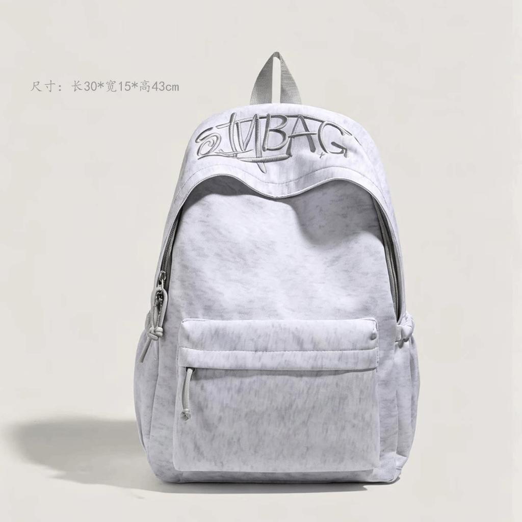 Schoolbag1011 Summer New Casual Simple Style Backpack Student High Value Large Capacity Personalized Letter Embroidery Schoolbag