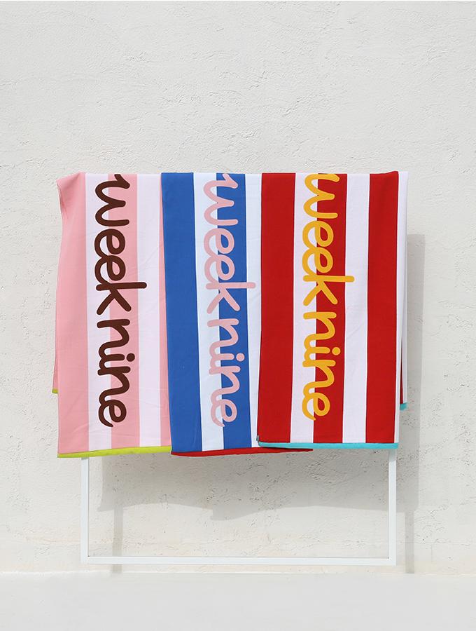 Wikeunain Quick-Absorbing Swim Play Line Beach Towel _ Red