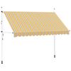 Retractable Awning - vidaXL - 350 Cm - Yellow and Blue - Manual - Water-repellent