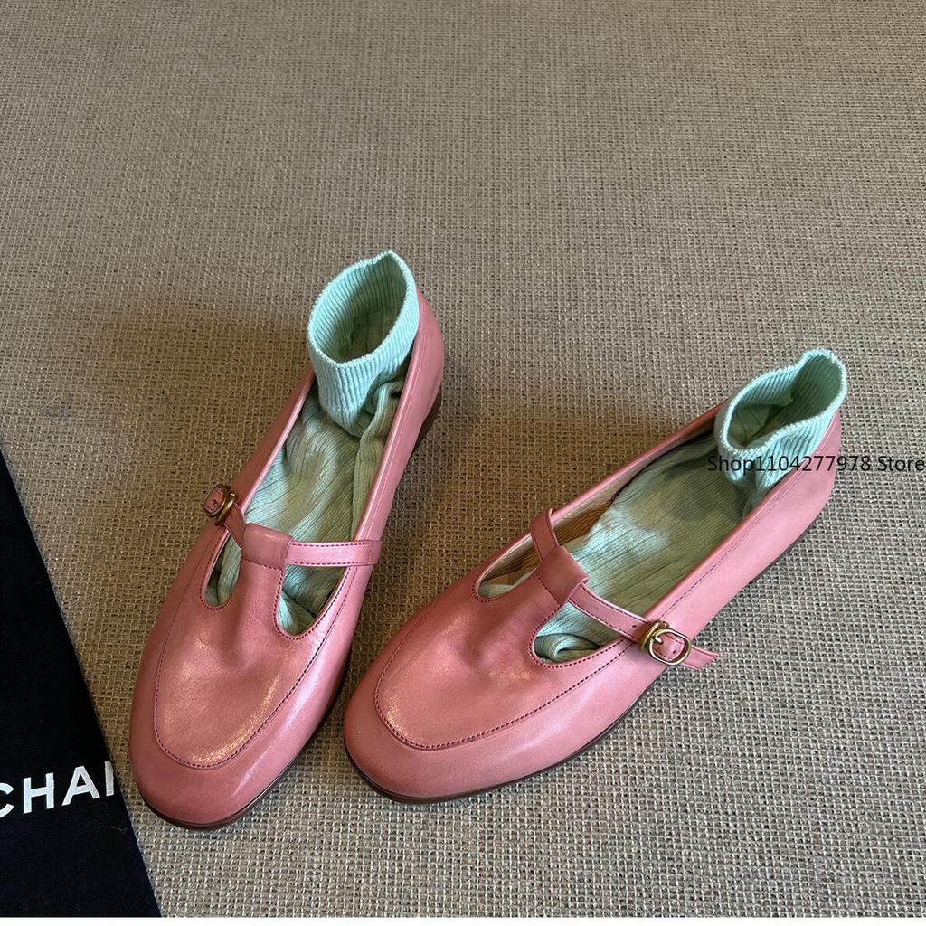 Fashion Women's Flats Loafers Shoes Casual Sneakers Shallow Mary Jane Shoes 2025 Summer New Sandals Walking Leather Zapatillas De Mujer