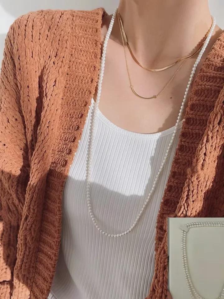 120cm Shijia Pearl Multi-Layered High-Gloss Long Necklace