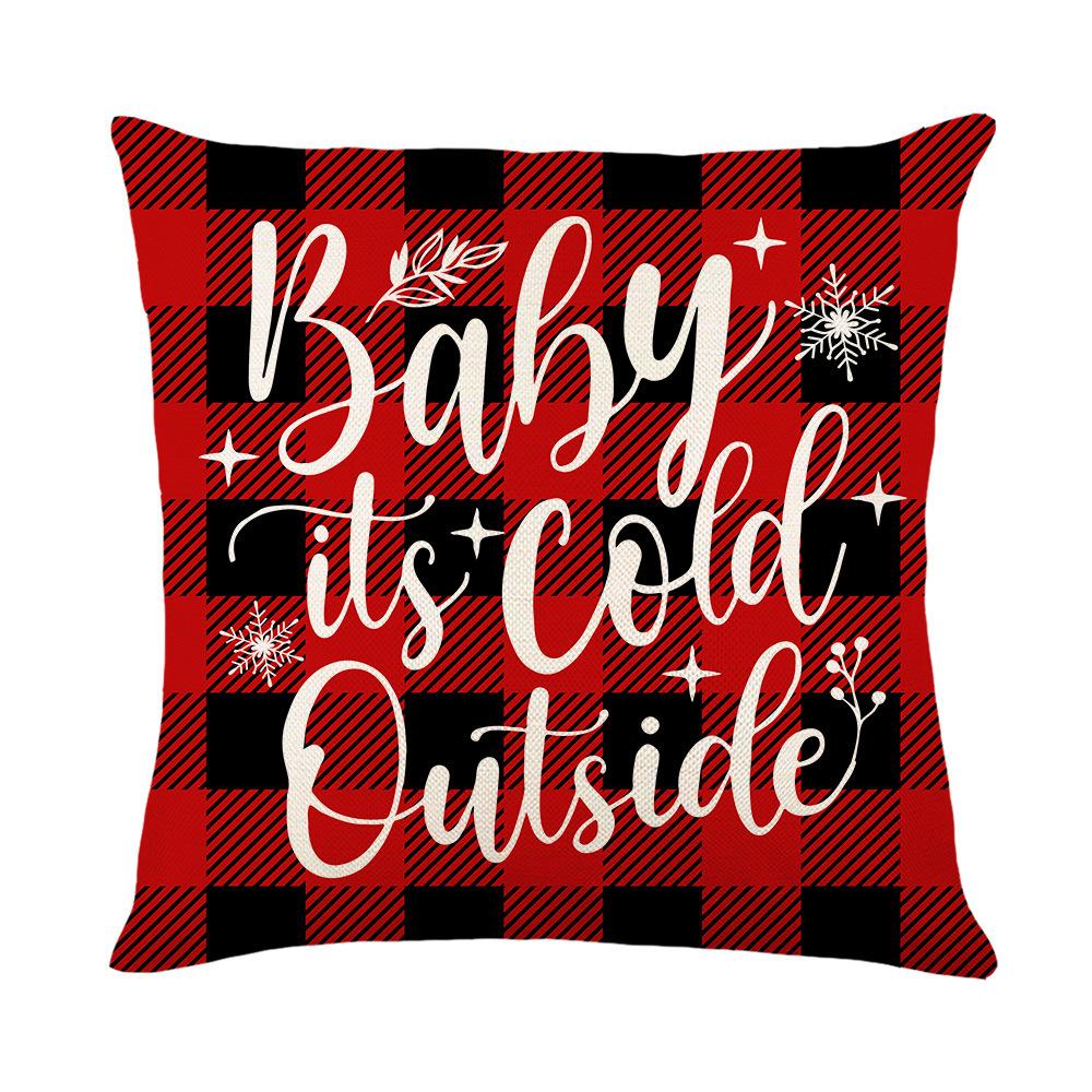 New Christmas Polyester Pillow Cover Christmas Tree Letter Print Home Sofa Cushion Cover Bedside Cushion