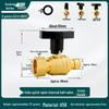 High-Flow Copper Ball Valve with Quick Connect for Fan Coil Units, Dual Thread Male and Female, 1-Inch and 3/4-Inch Options