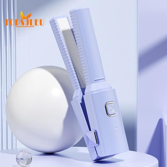 Tragbarer kabelloser Haarglätter, 30 Sekunden schnelles Aufheizen, Styler mit doppeltem Verwendungszweck, Aufladen über USB, automatische Abschaltung, kabelloser Verbrühungsschutz, Reise-Haarstyler