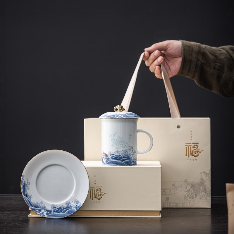 High-end Merchandise Linglong Office Cup Ceramic Cup Graduation Season Opening Ceremony Business Enterprise Senior Gift Set